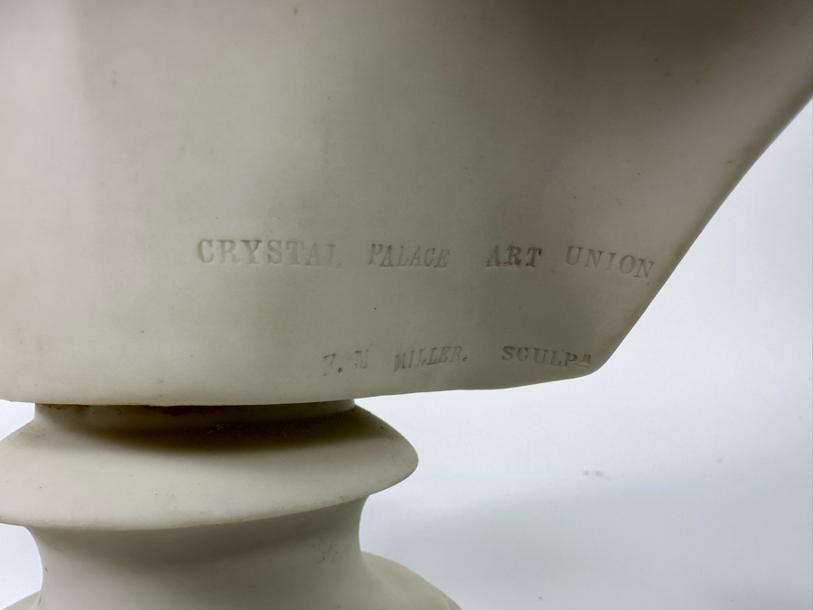 Antique 1863 Copeland Parian Ware Bust Of Diana, A Royal Princess For The Crystal Palace Art Union Felix Martin Miller Sculpture Published Feb 1863 7W X 12H [Photo 9]