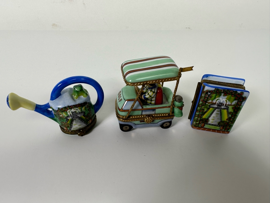 Limoges Hand Painted Porcelain Boxes, Set Of 3, 2 Limited Edition Boxes [Photo 8]