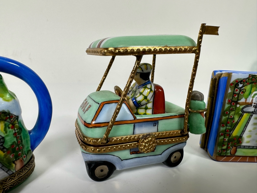 Limoges Hand Painted Porcelain Boxes, Set Of 3, 2 Limited Edition Boxes [Photo 5]