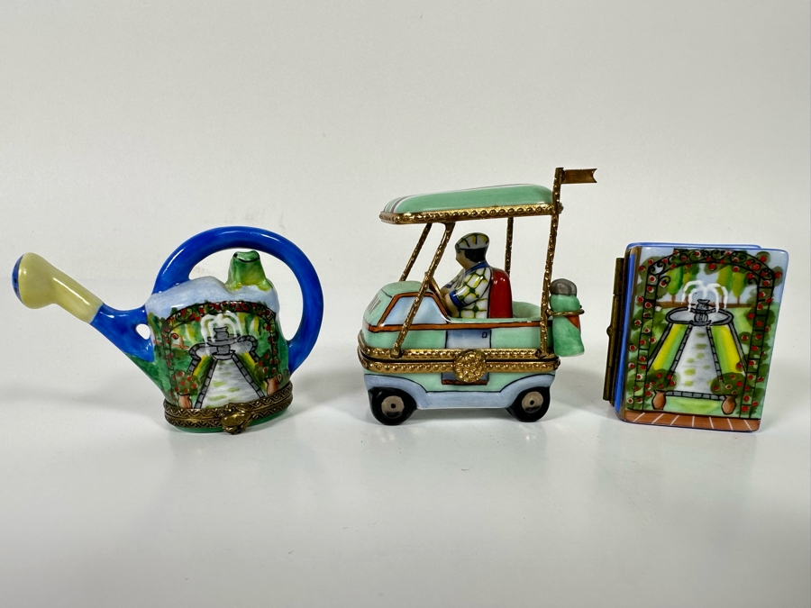 Limoges Hand Painted Porcelain Boxes, Set Of 3, 2 Limited Edition Boxes [Photo 2]