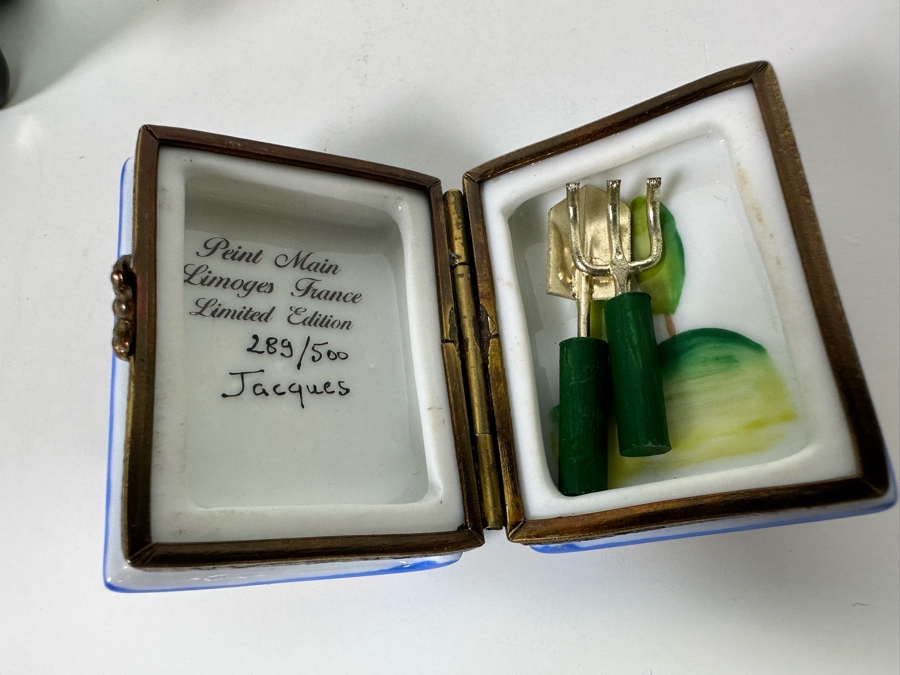 Limoges Hand Painted Porcelain Boxes, Set Of 3, 2 Limited Edition Boxes [Photo 9]