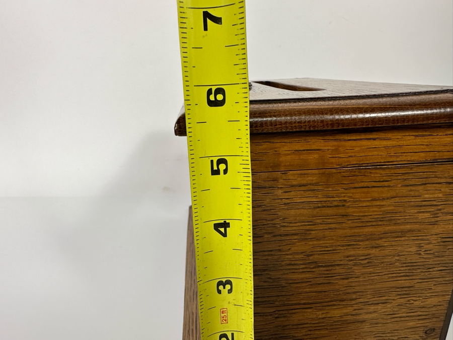 Antique Oak Locking Letters Mailbox Box With Beveled Glass Window (No Skeleton Key) 10W X 6D X 5.75H [Photo 14]