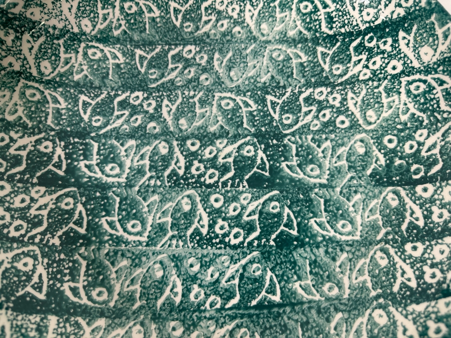 Hand Decorated Batik Italian Fish Pasta Bowl 13R X 2.75H [Photo 4]