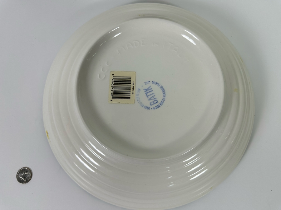 Hand Decorated Batik Italian Fish Pasta Bowl 13R X 2.75H [Photo 5]