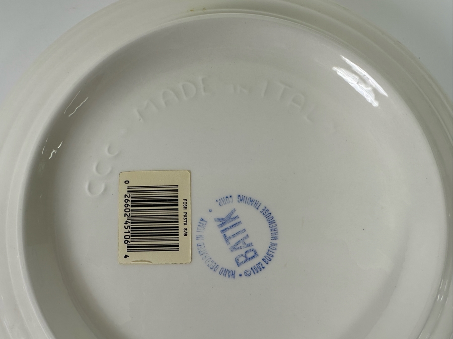 Hand Decorated Batik Italian Fish Pasta Bowl 13R X 2.75H [Photo 6]