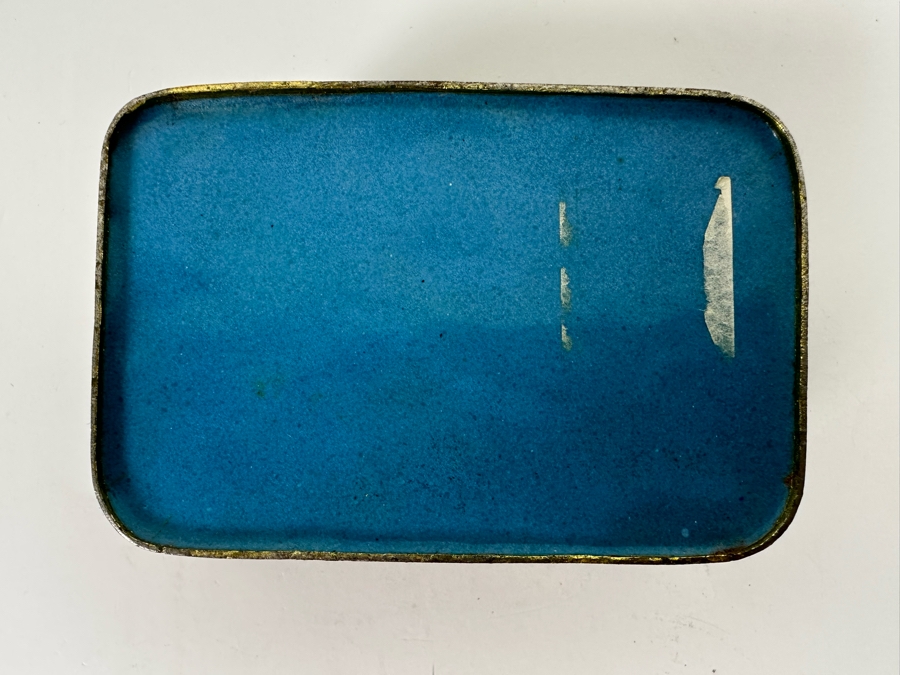 Chinese Cloisonne King Of Hearts Playing Card Box 4W X 2.75D X 1.5H [Photo 6]