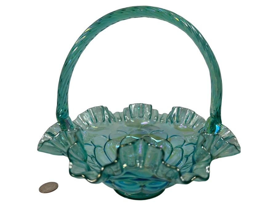 Vintage Fenton Glass Basket 9W X 9H [Photo 1]