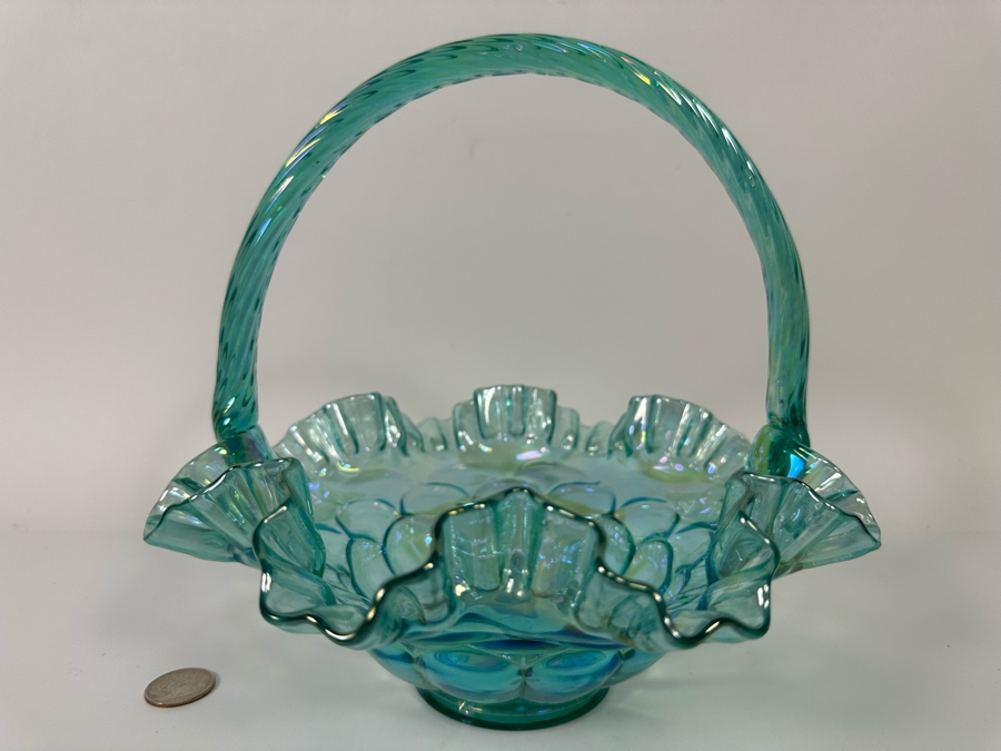 Vintage Fenton Glass Basket 9W X 9H [Photo 4]