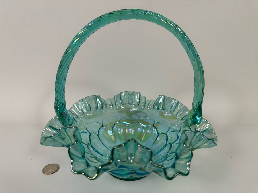 Vintage Fenton Glass Basket 9W X 9H [Photo 3]