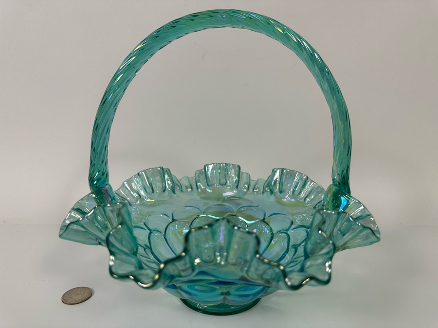 Vintage Fenton Glass Basket 9W X 9H [Photo 2]