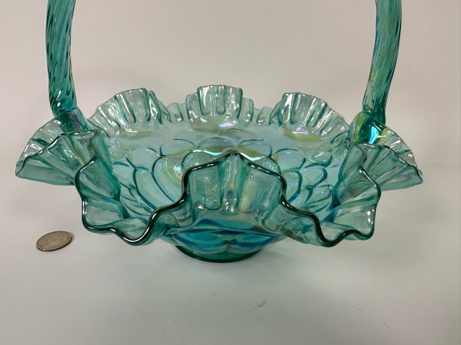 Vintage Fenton Glass Basket 9W X 9H [Photo 5]