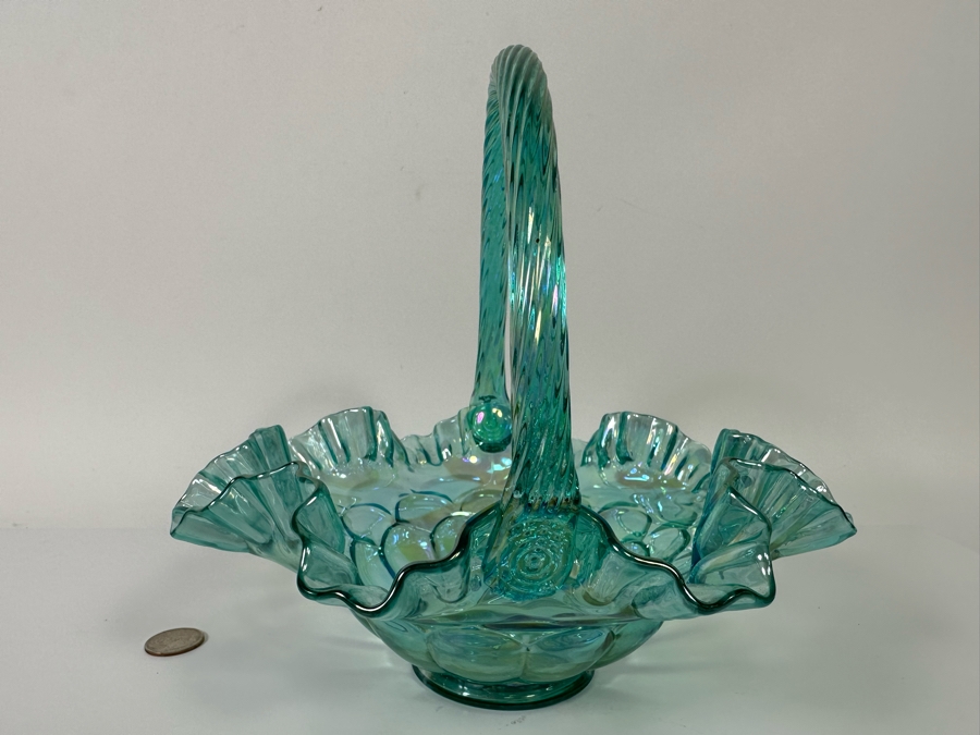 Vintage Fenton Glass Basket 9W X 9H [Photo 6]