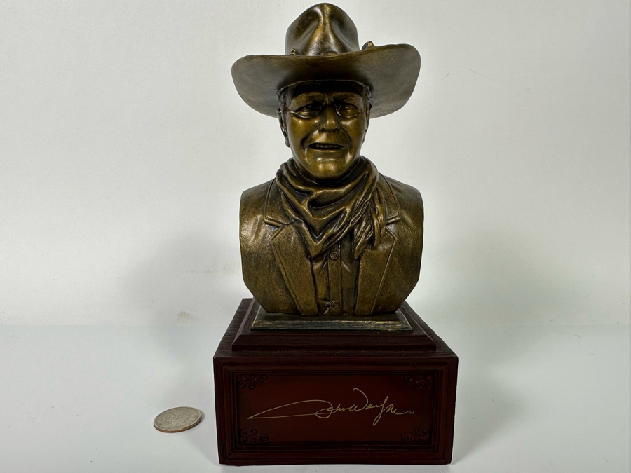 John Wayne: The American Hero Cold-Cast Bronze Bookend Limited Edition Spirit Of The West Sculpture From The Bradford Exchange 4W X 4D X 7.5H [Photo 3]