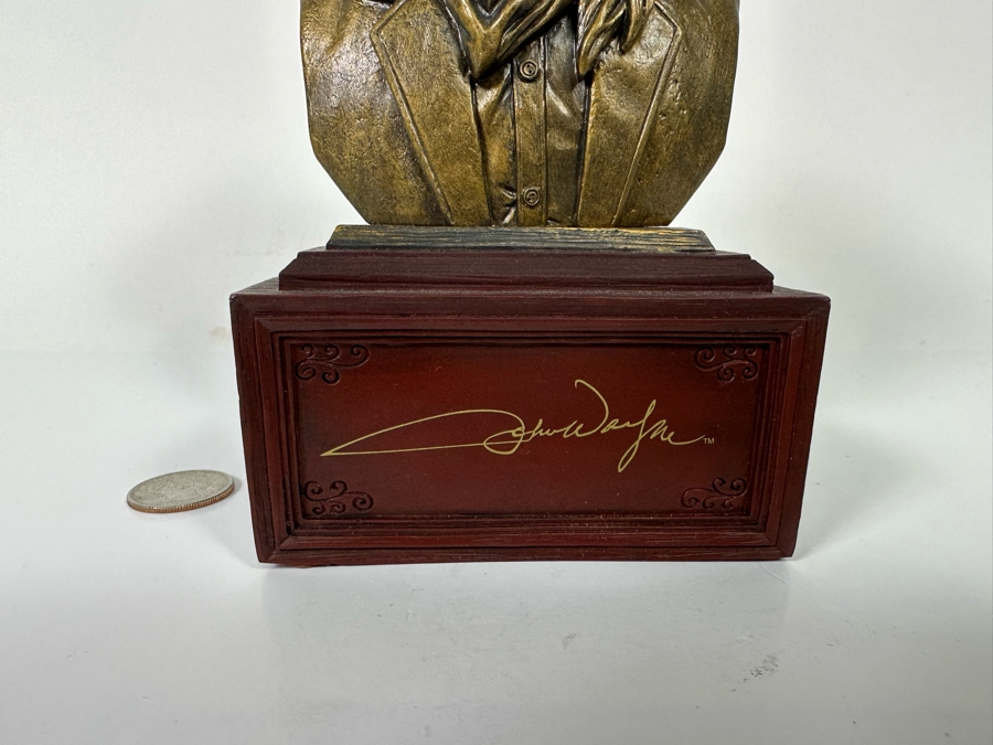 John Wayne: The American Hero Cold-Cast Bronze Bookend Limited Edition Spirit Of The West Sculpture From The Bradford Exchange 4W X 4D X 7.5H [Photo 4]