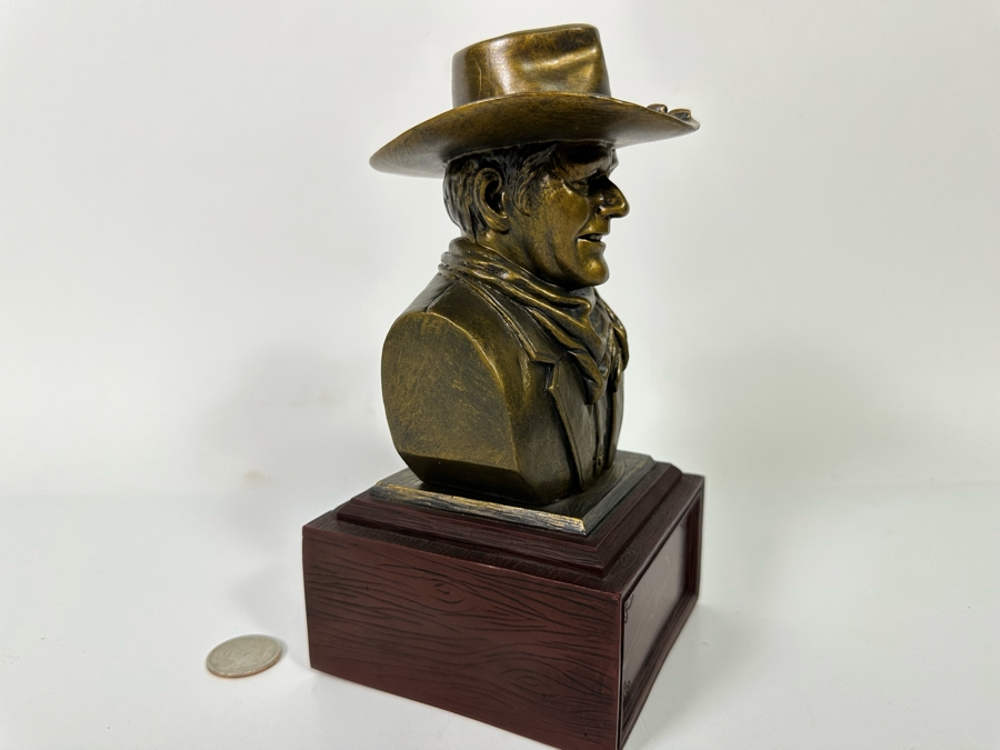 John Wayne: The American Hero Cold-Cast Bronze Bookend Limited Edition Spirit Of The West Sculpture From The Bradford Exchange 4W X 4D X 7.5H [Photo 5]