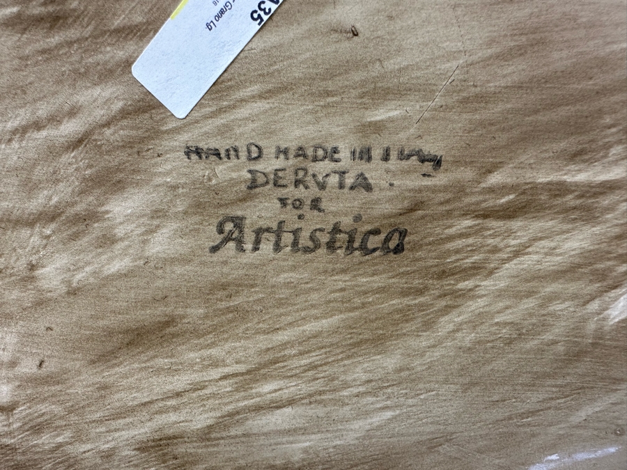 Large Hand Painted Italian Mojolica Oval Canister With Lid Dervta For Artistica 14W X 8.5D X 16H Retails $376 [Photo 11]