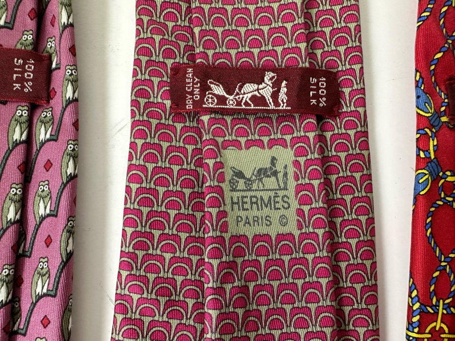 Four Hermes Paris Silk Scarves Mens [Photo 9]