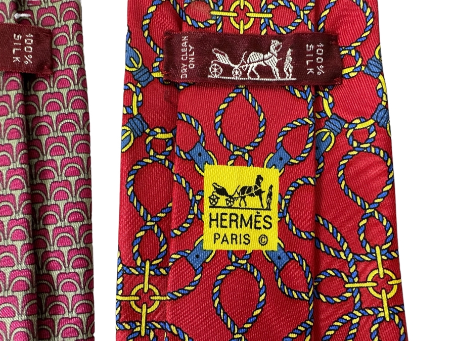Four Hermes Paris Silk Scarves Mens [Photo 3]