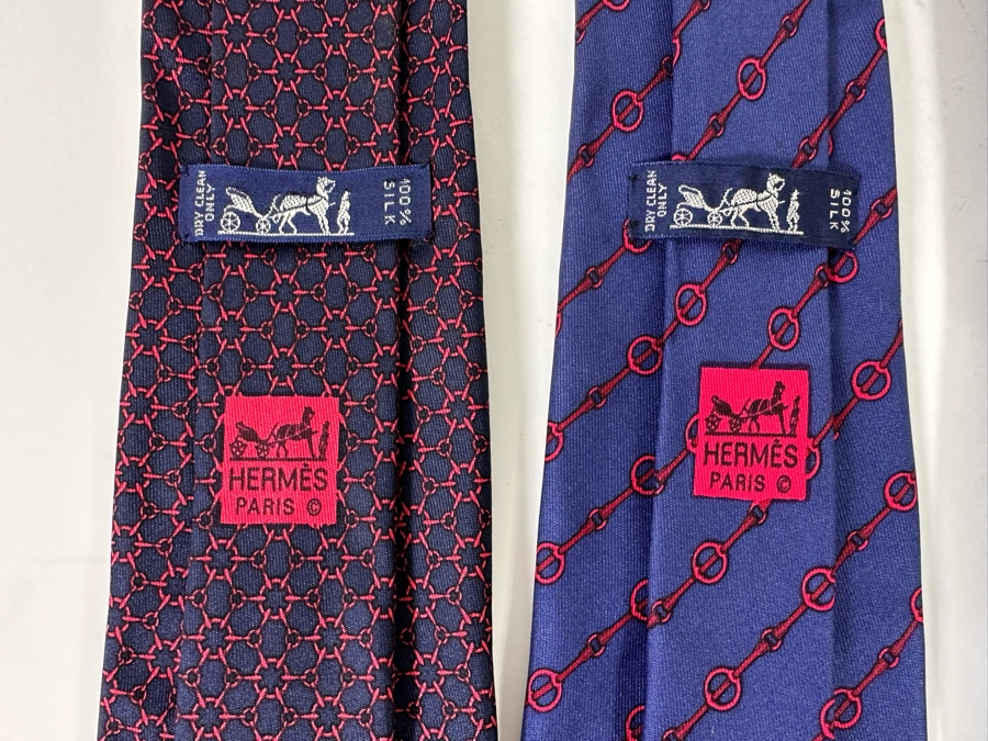 Four Hermes Paris Silk Scarves Mens [Photo 6]