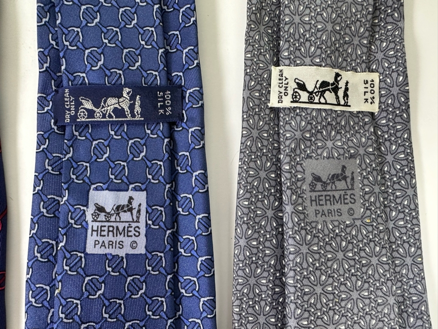 Four Hermes Paris Silk Scarves Mens [Photo 7]