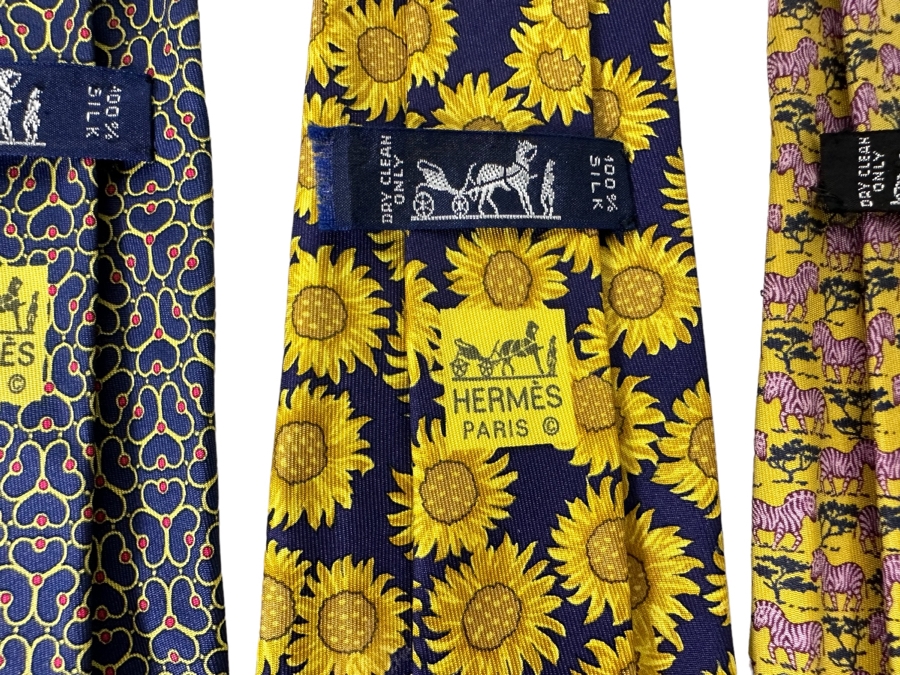 Four Hermes Paris Silk Scarves Mens [Photo 3]