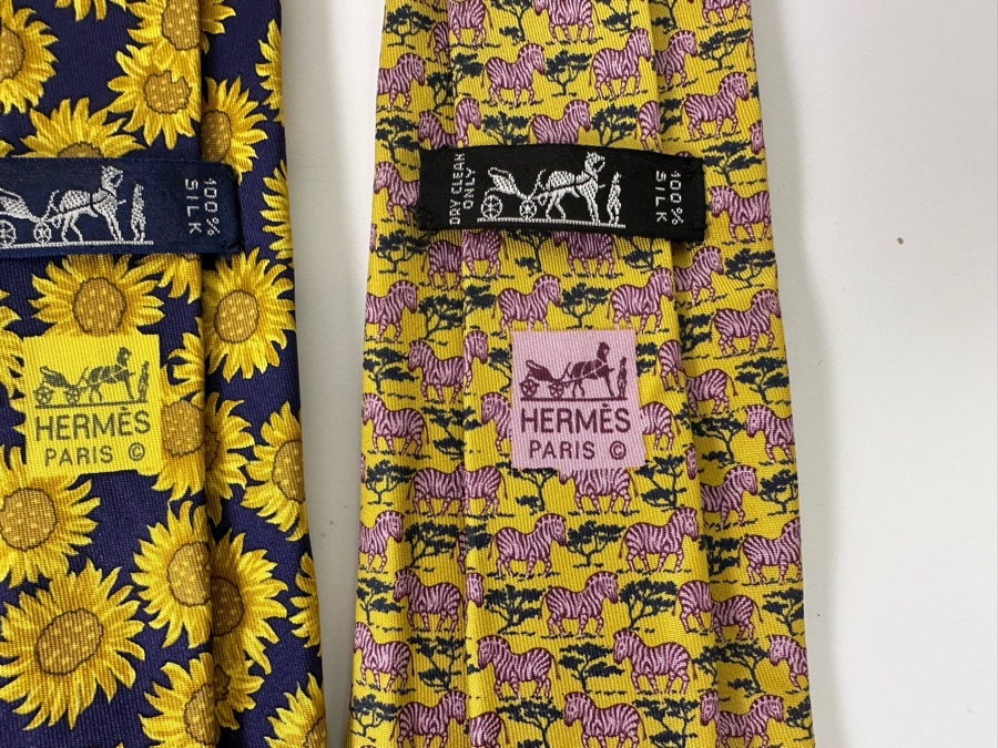 Four Hermes Paris Silk Scarves Mens [Photo 9]