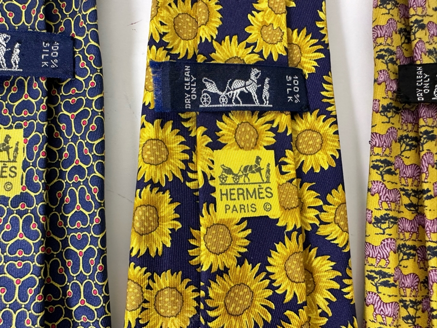 Four Hermes Paris Silk Scarves Mens [Photo 10]