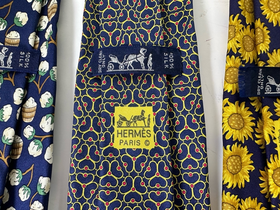 Four Hermes Paris Silk Scarves Mens [Photo 11]