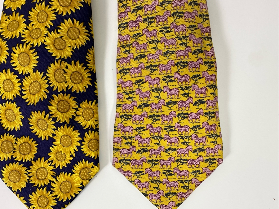 Four Hermes Paris Silk Scarves Mens [Photo 7]