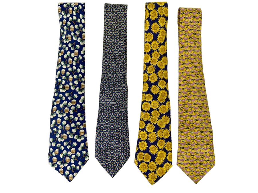 Four Hermes Paris Silk Scarves Mens [Photo 2]