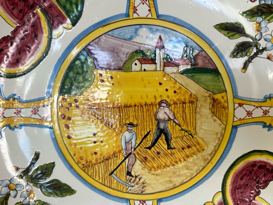 Four Hand Painted Italian Plates Wall Plaques 14R Ea [Photo 4]