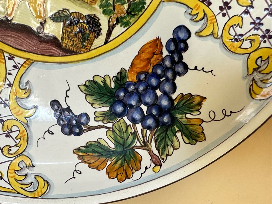 Four Hand Painted Italian Plates Wall Plaques 14R Ea [Photo 6]