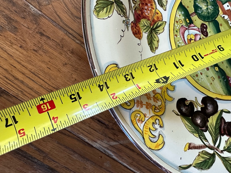 Four Hand Painted Italian Plates Wall Plaques 14R Ea [Photo 11]