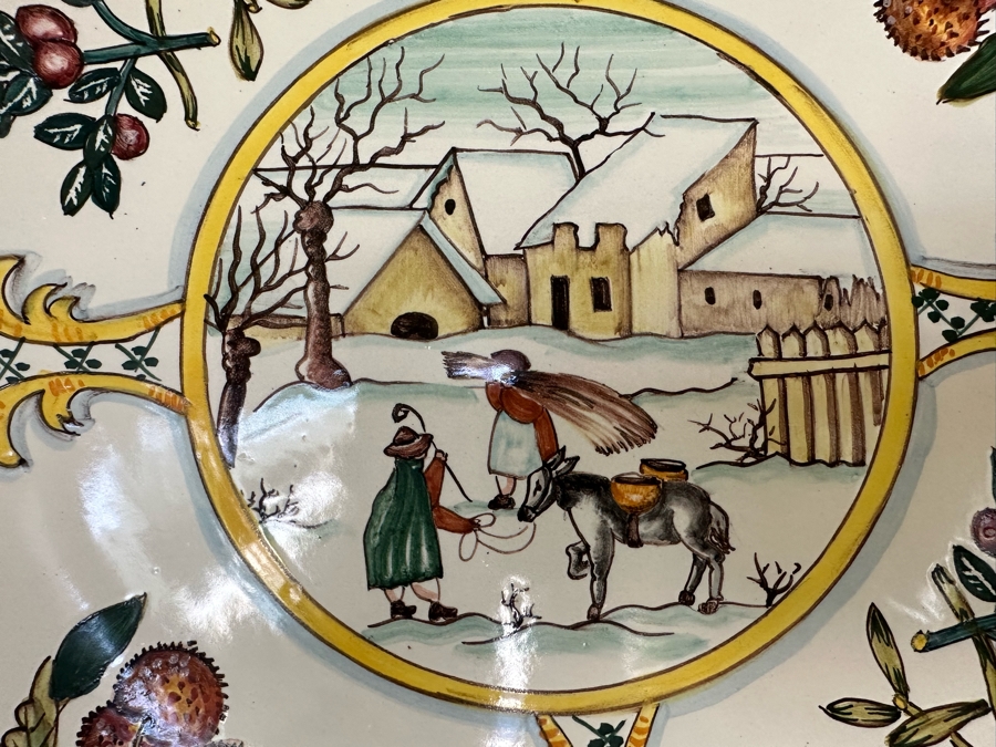 Four Hand Painted Italian Plates Wall Plaques 14R Ea [Photo 9]