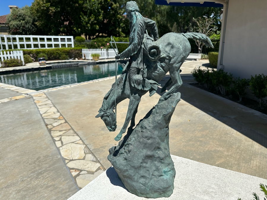 Frederic Remington Bronze Statue Titled 'Mountain Man' 11W X 10D X 27.5H [Photo 4]