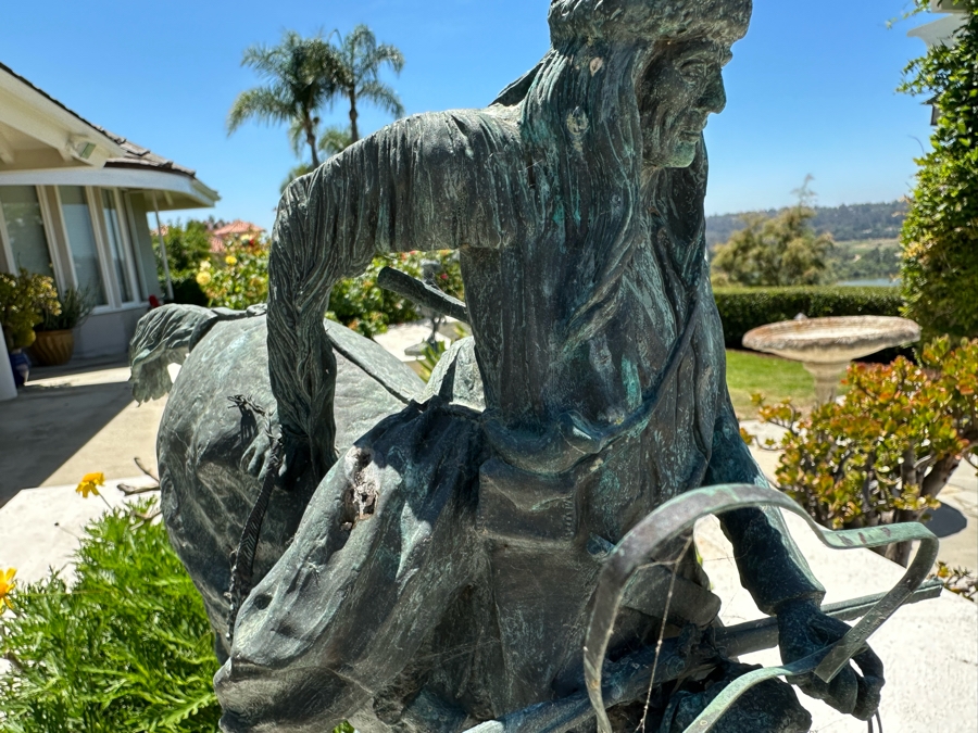 Frederic Remington Bronze Statue Titled 'Mountain Man' 11W X 10D X 27.5H [Photo 15]