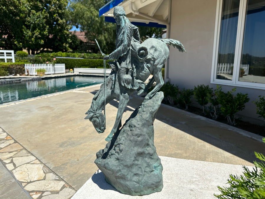 Frederic Remington Bronze Statue Titled 'Mountain Man' 11W X 10D X 27.5H [Photo 5]