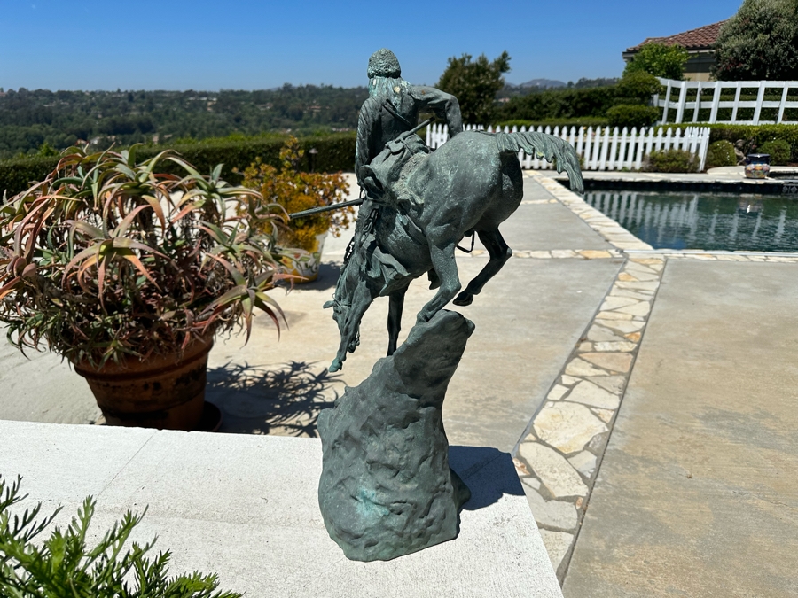 Frederic Remington Bronze Statue Titled 'Mountain Man' 11W X 10D X 27.5H [Photo 11]