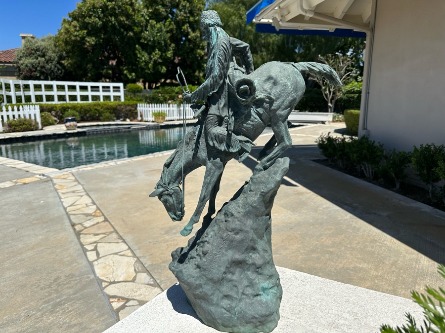 Frederic Remington Bronze Statue Titled 'Mountain Man' 11W X 10D X 27.5H [Photo 2]