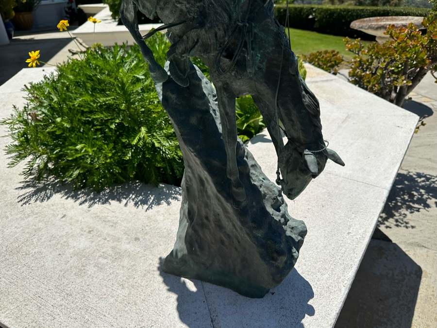 Frederic Remington Bronze Statue Titled 'Mountain Man' 11W X 10D X 27.5H [Photo 17]