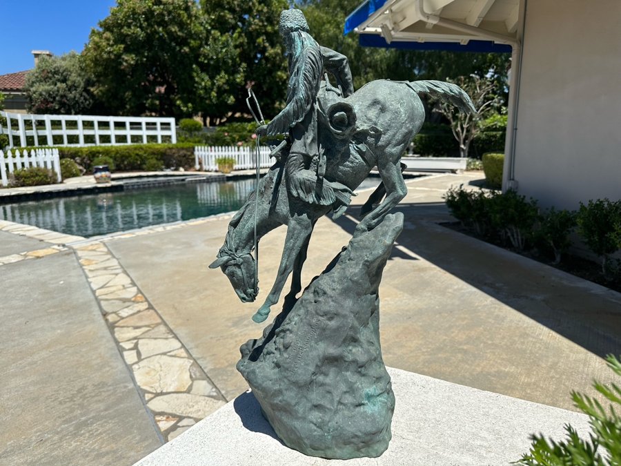 Frederic Remington Bronze Statue Titled 'Mountain Man' 11W X 10D X 27.5H [Photo 3]