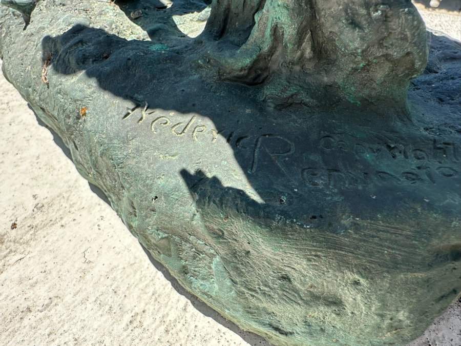 Frederic Remington Bronze Statue Titled 'Rattlesnake' 14W X 8D X 22H [Photo 7]