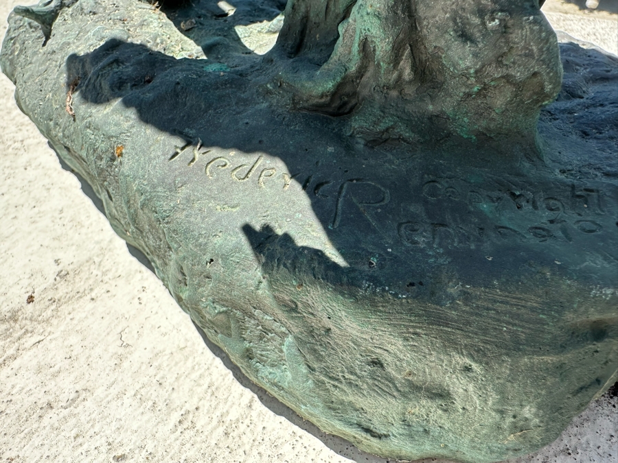 Frederic Remington Bronze Statue Titled 'Rattlesnake' 14W X 8D X 22H [Photo 8]