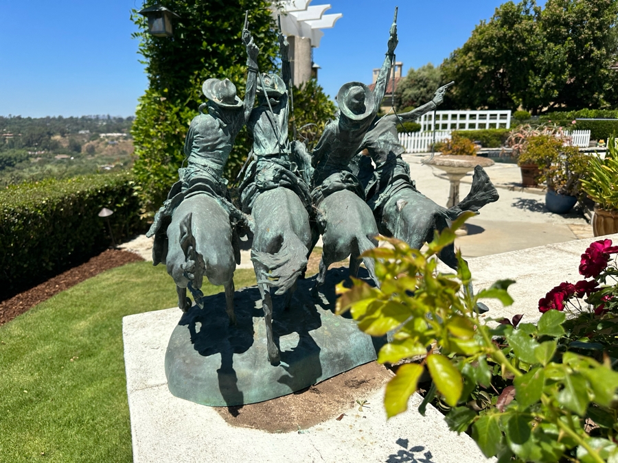 Frederic Remington Limited Edition Bronze Statue Titled 'Coming Through The Rye' Numbered 26 Of 100, Large 24W X 22D X 28H [Photo 16]