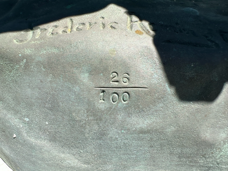 Frederic Remington Limited Edition Bronze Statue Titled 'Coming Through The Rye' Numbered 26 Of 100, Large 24W X 22D X 28H [Photo 10]