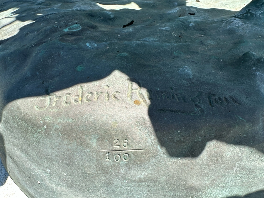 Frederic Remington Limited Edition Bronze Statue Titled 'Coming Through The Rye' Numbered 26 Of 100, Large 24W X 22D X 28H [Photo 11]