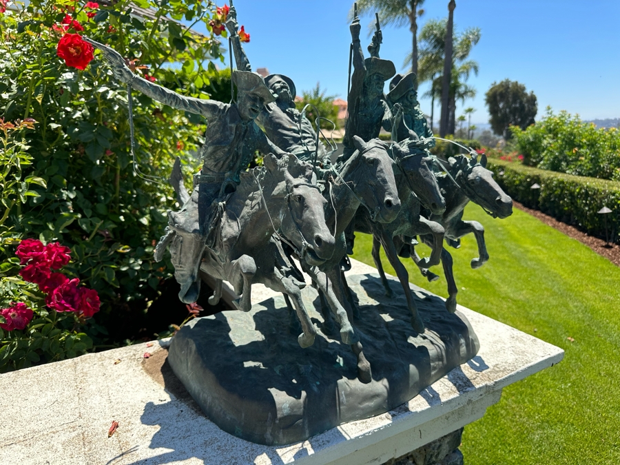 Frederic Remington Limited Edition Bronze Statue Titled 'Coming Through The Rye' Numbered 26 Of 100, Large 24W X 22D X 28H [Photo 19]