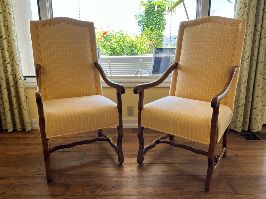 Pair Of Elegant Upholstered Armchairs 24W X 27D X 46H [Photo 3]