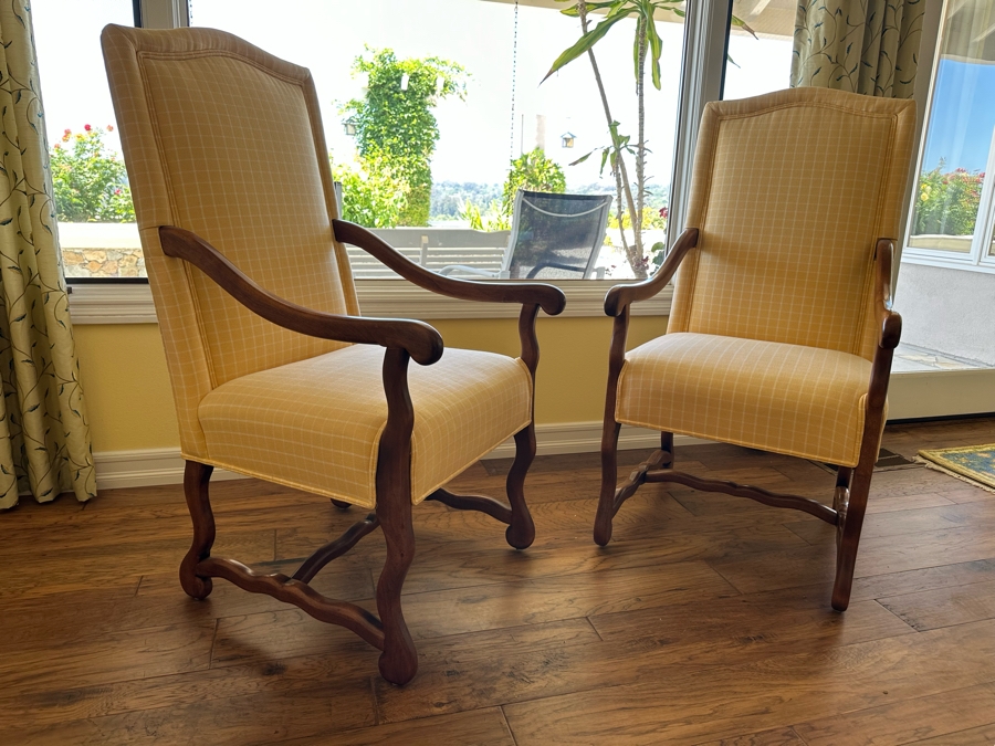 Pair Of Elegant Upholstered Armchairs 24W X 27D X 46H [Photo 4]