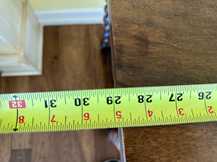 Antique Barley Twist Wooden Table Desk With Drawer 29W X 21.5D X 27.5H [Photo 9]